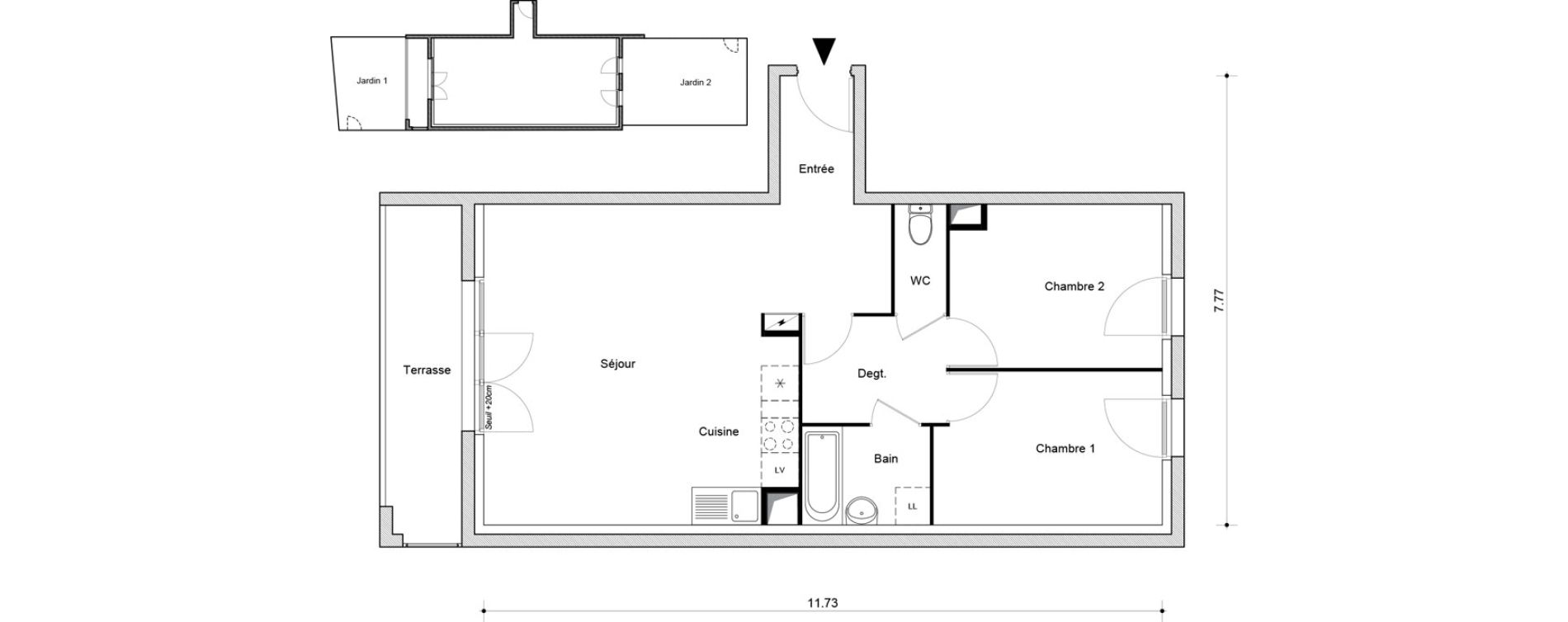 Appartement T3 de 66,10 m2 &agrave; Montataire Centre