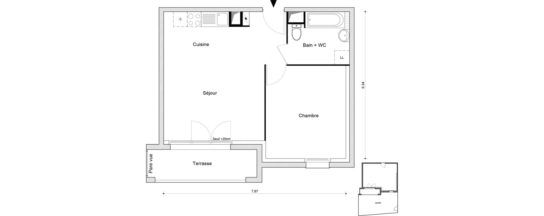 Appartement T2 de 45,39 m2 &agrave; Montataire Centre