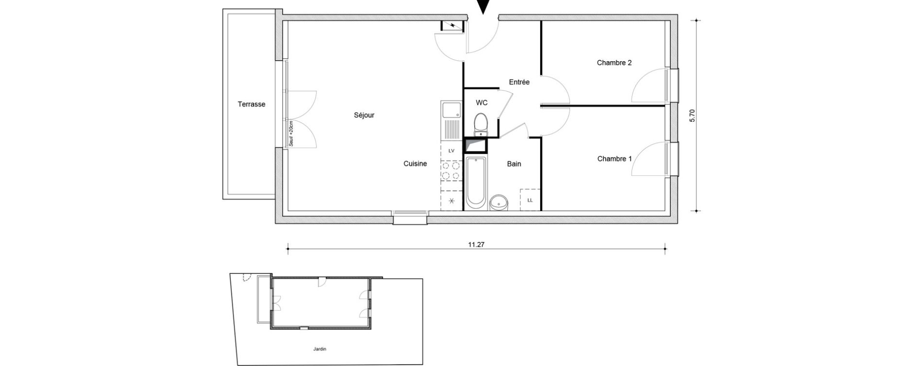 Appartement T3 de 62,71 m2 &agrave; Montataire Centre