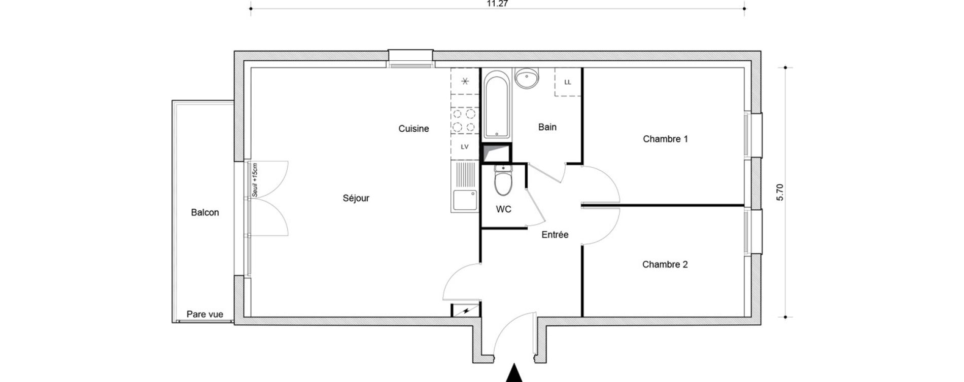 Appartement T3 de 63,81 m2 &agrave; Montataire Centre
