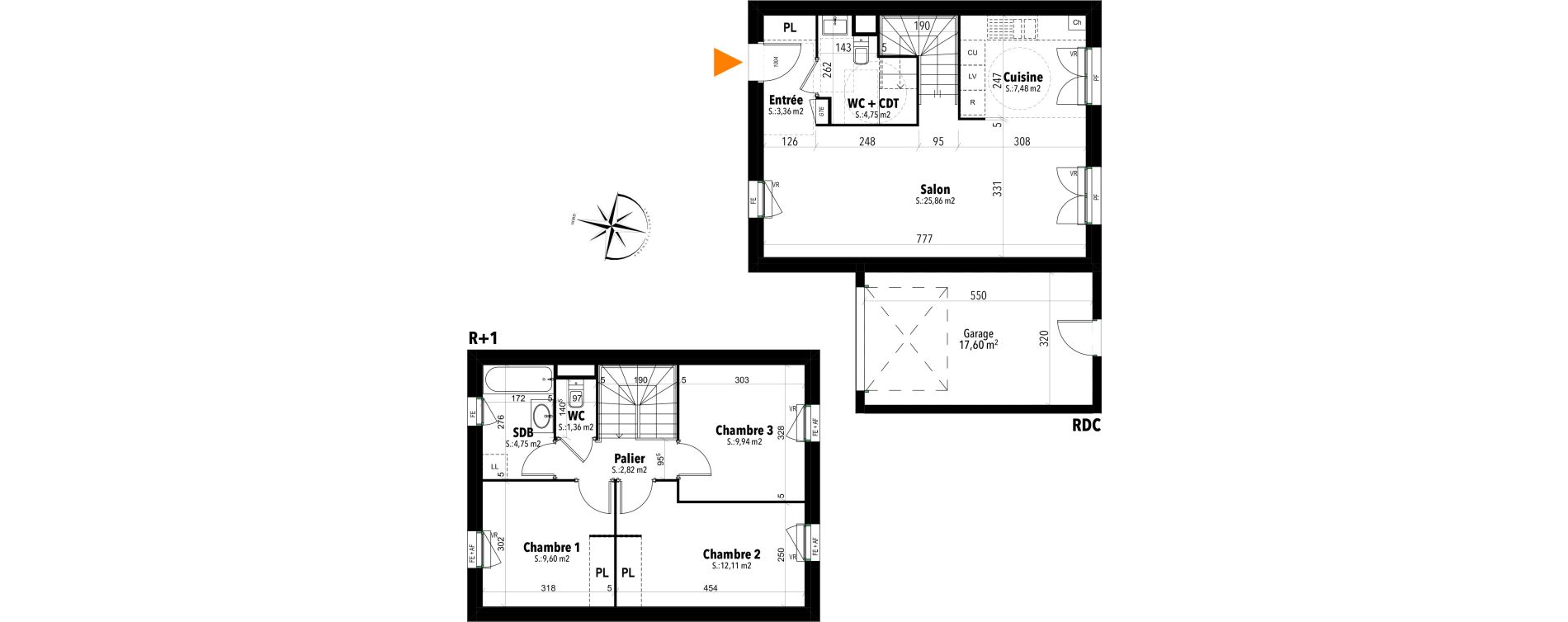 Maison T4 de 82,03 m2 &agrave; Mouy Centre