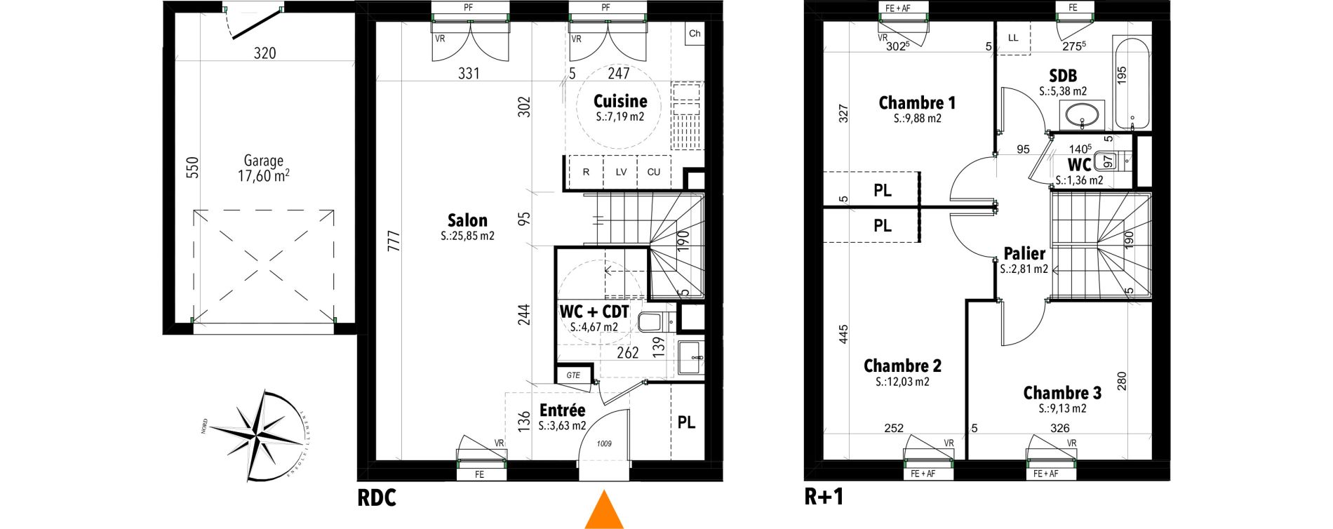 Maison T4 de 81,93 m2 &agrave; Mouy Centre