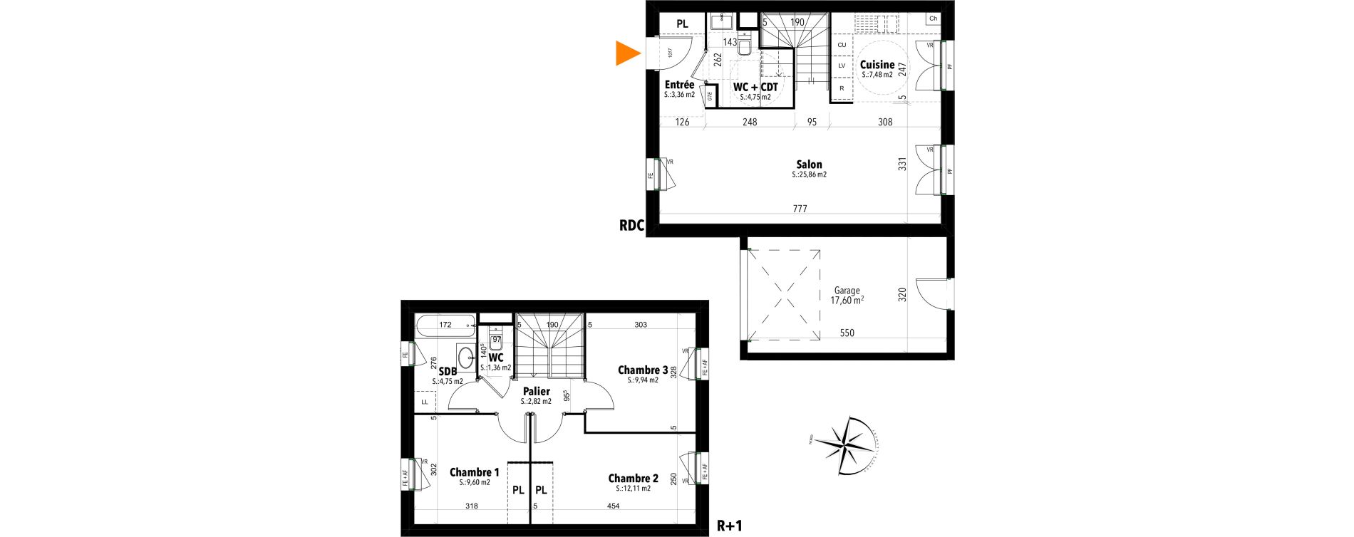 Maison T4 de 82,03 m2 &agrave; Mouy Centre