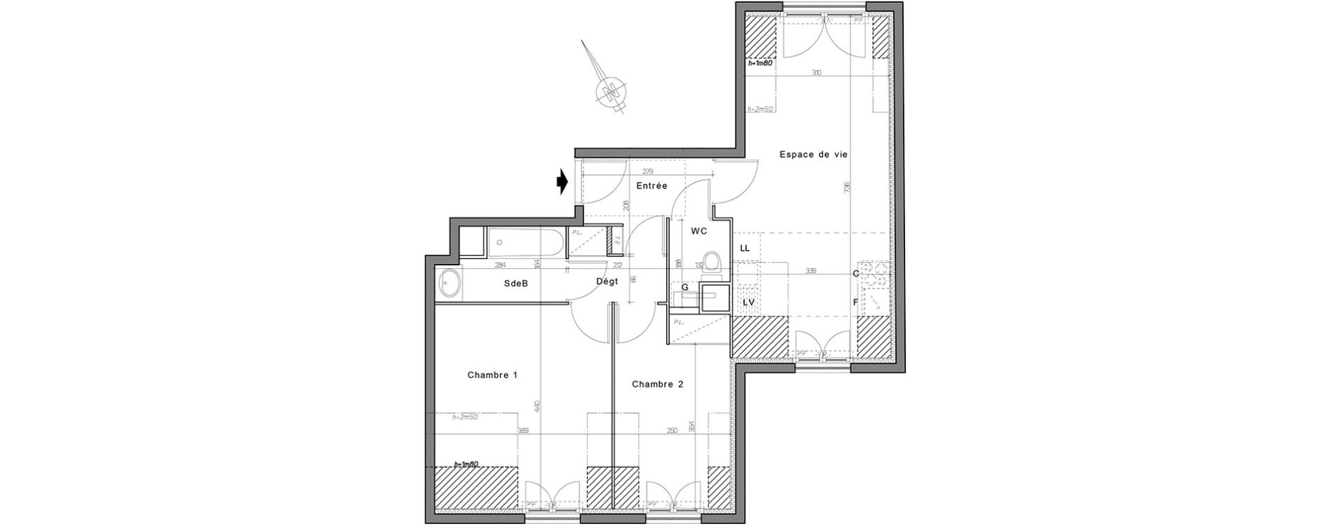 Appartement T3 de 59,58 m2 &agrave; Nogent-Sur-Oise Centre