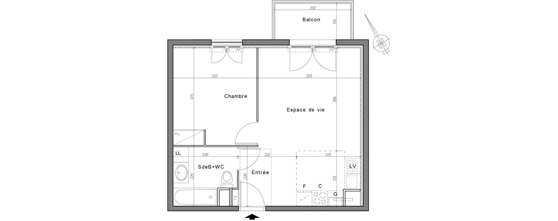 Appartement T2 de 42,39 m2 &agrave; Nogent-Sur-Oise Centre