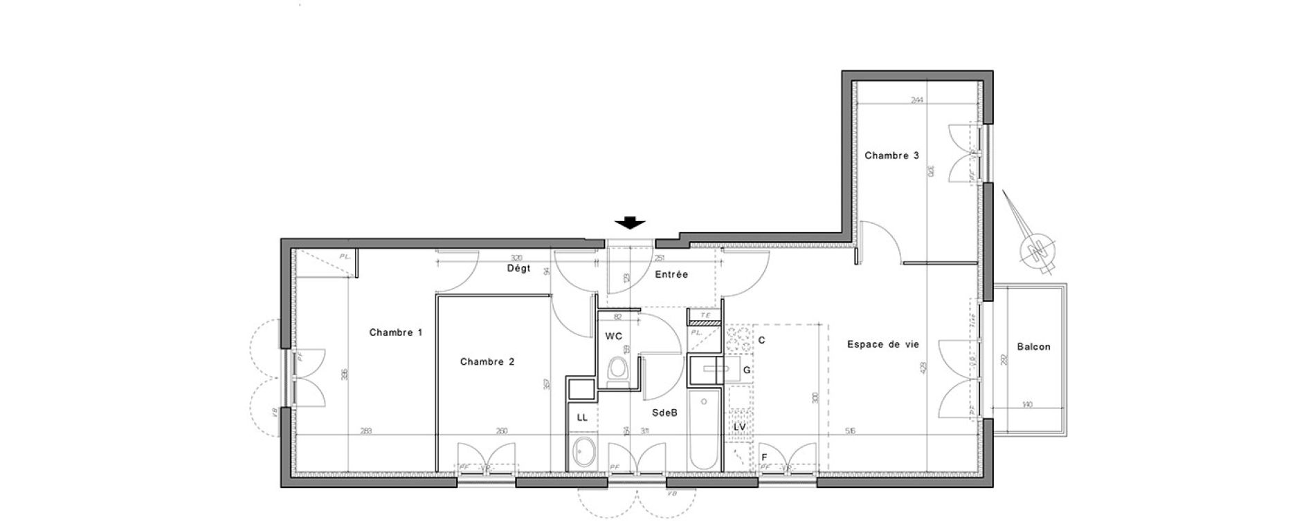 Appartement T4 de 69,25 m2 &agrave; Nogent-Sur-Oise Centre
