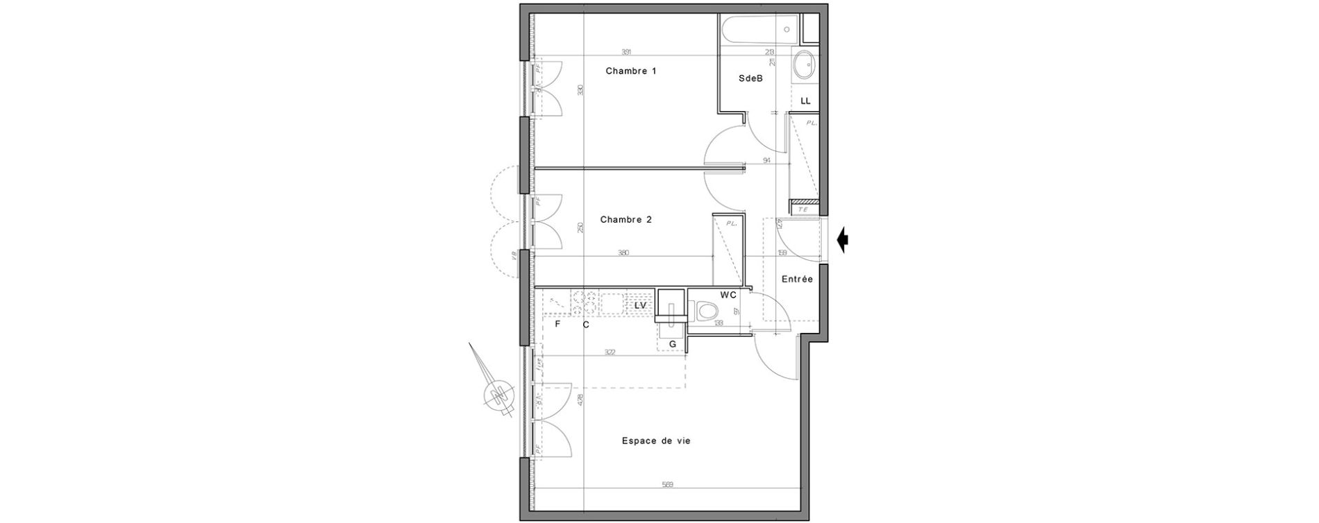 Appartement T3 de 61,36 m2 &agrave; Nogent-Sur-Oise Centre