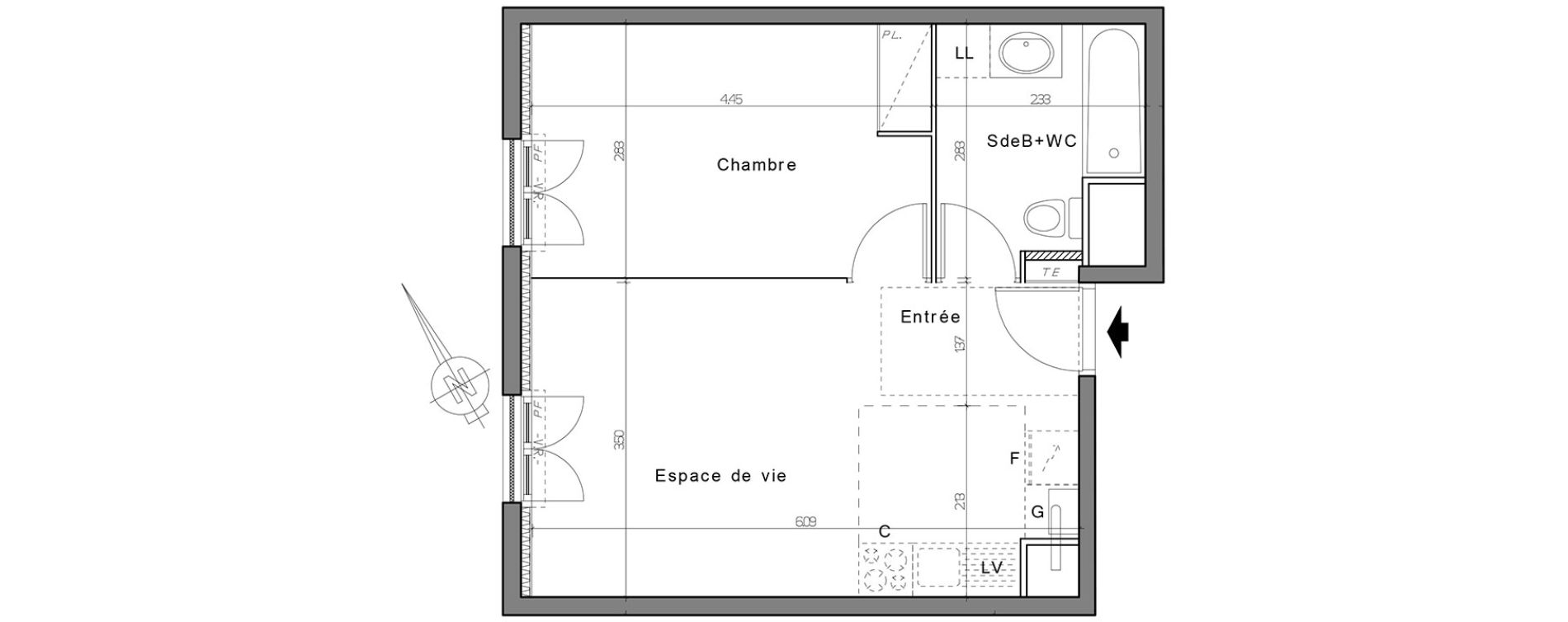 Appartement T2 de 39,05 m2 &agrave; Nogent-Sur-Oise Centre