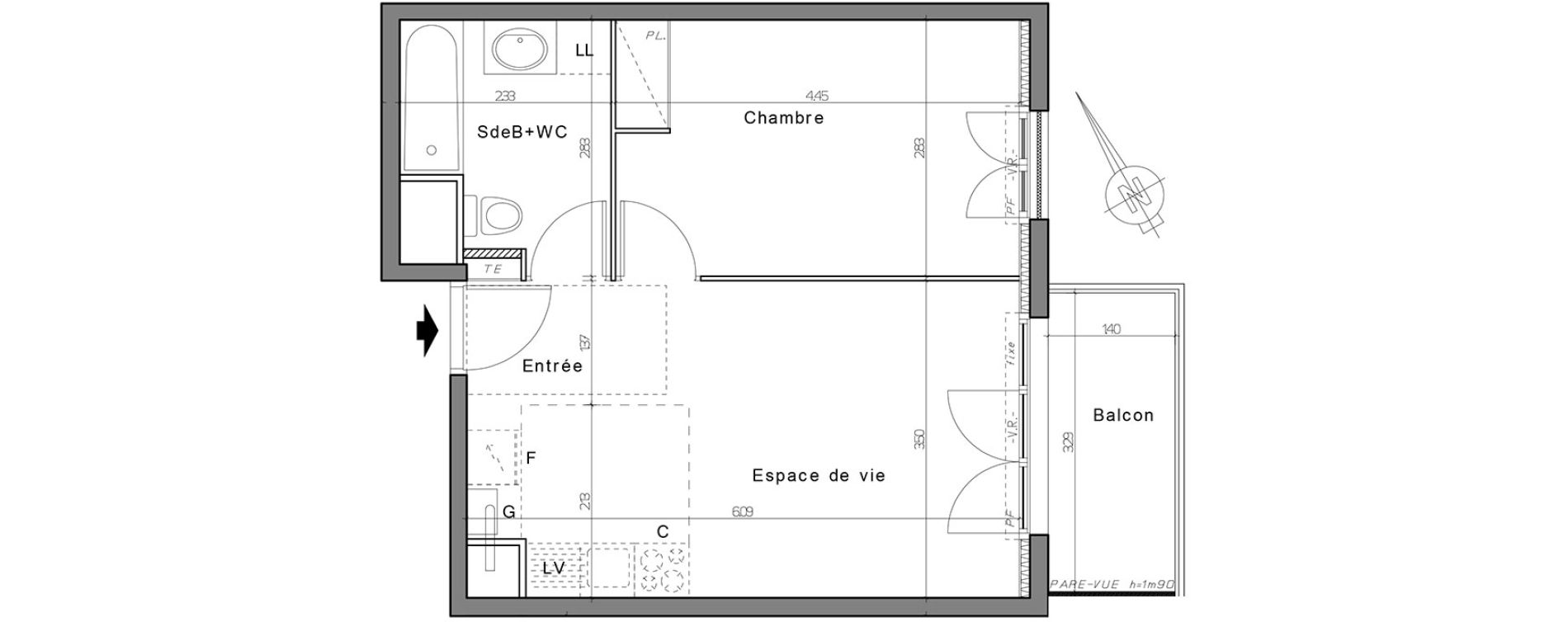 Appartement T2 de 39,05 m2 &agrave; Nogent-Sur-Oise Centre