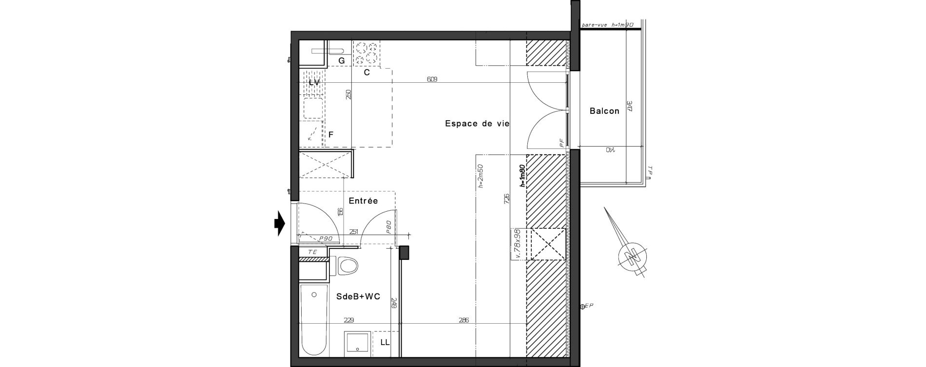 Appartement T1 de 38,15 m2 &agrave; Nogent-Sur-Oise Centre