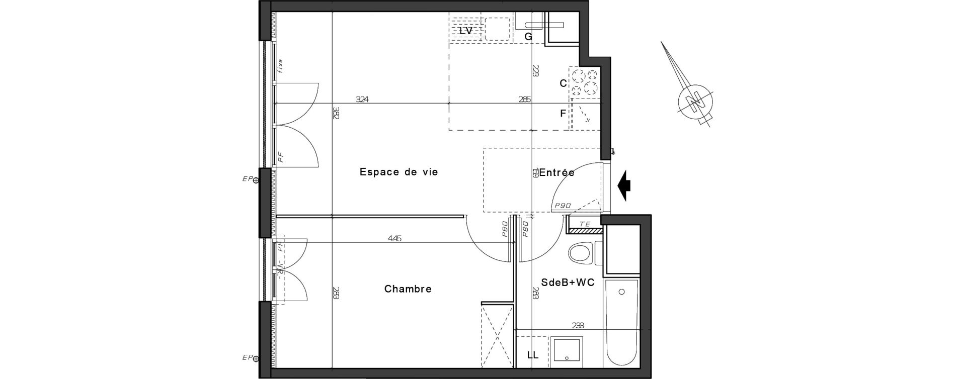 Appartement T2 de 40,59 m2 &agrave; Nogent-Sur-Oise Centre