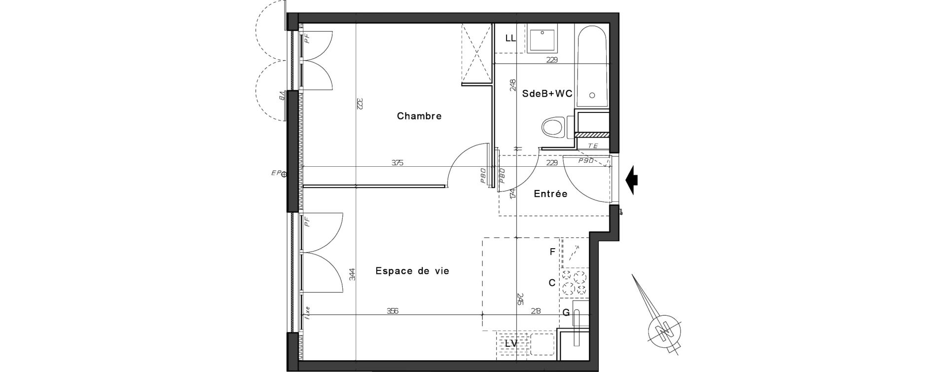 Appartement T2 de 38,42 m2 &agrave; Nogent-Sur-Oise Centre