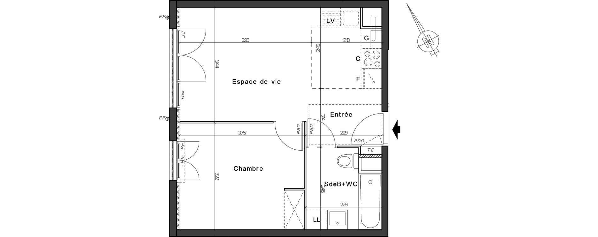 Appartement T2 de 39,44 m2 &agrave; Nogent-Sur-Oise Centre