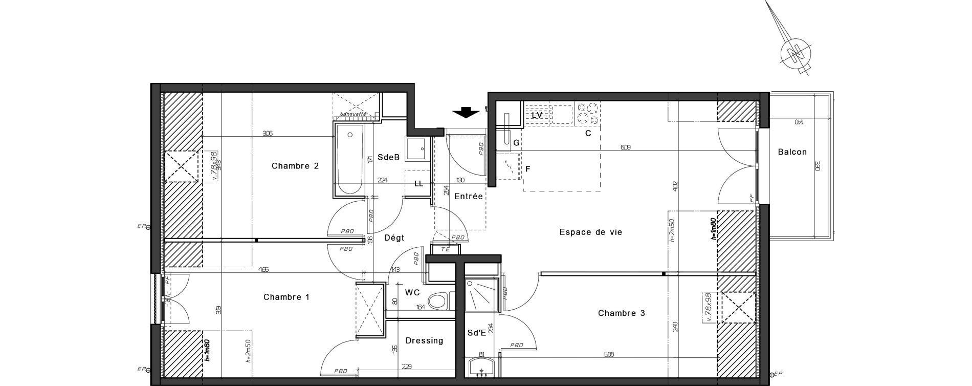 Appartement T4 de 76,51 m2 &agrave; Nogent-Sur-Oise Centre