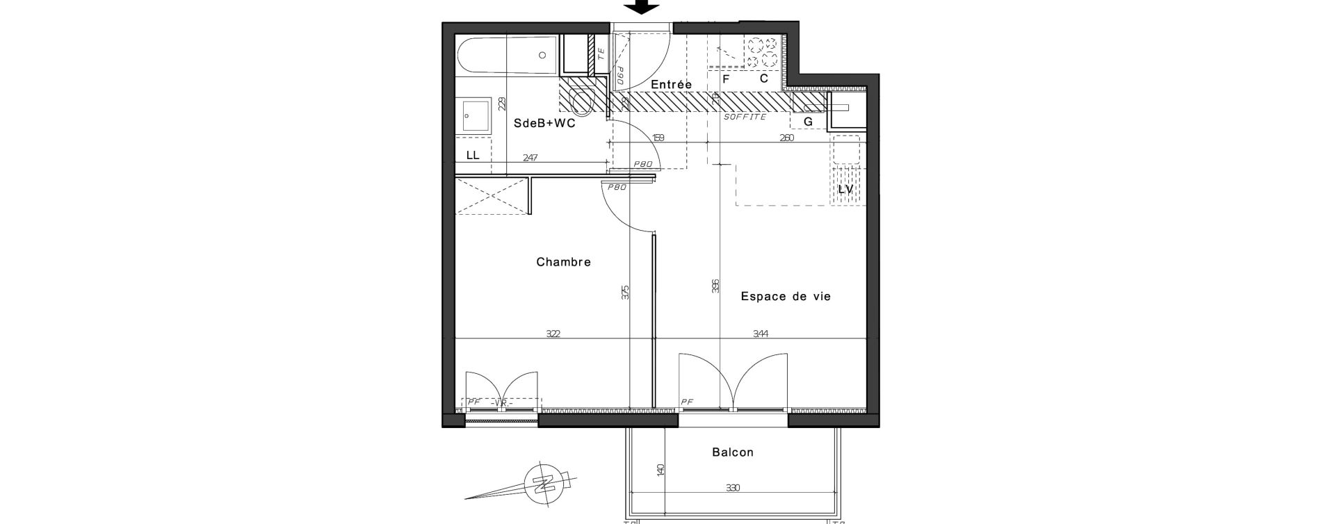 Appartement T2 de 38,11 m2 &agrave; Nogent-Sur-Oise Centre