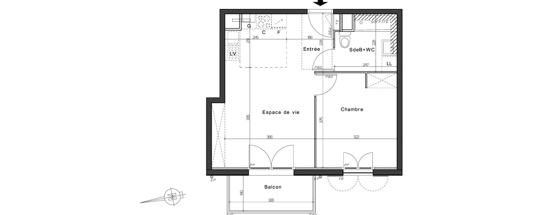 Appartement T2 de 41,53 m2 &agrave; Nogent-Sur-Oise Centre