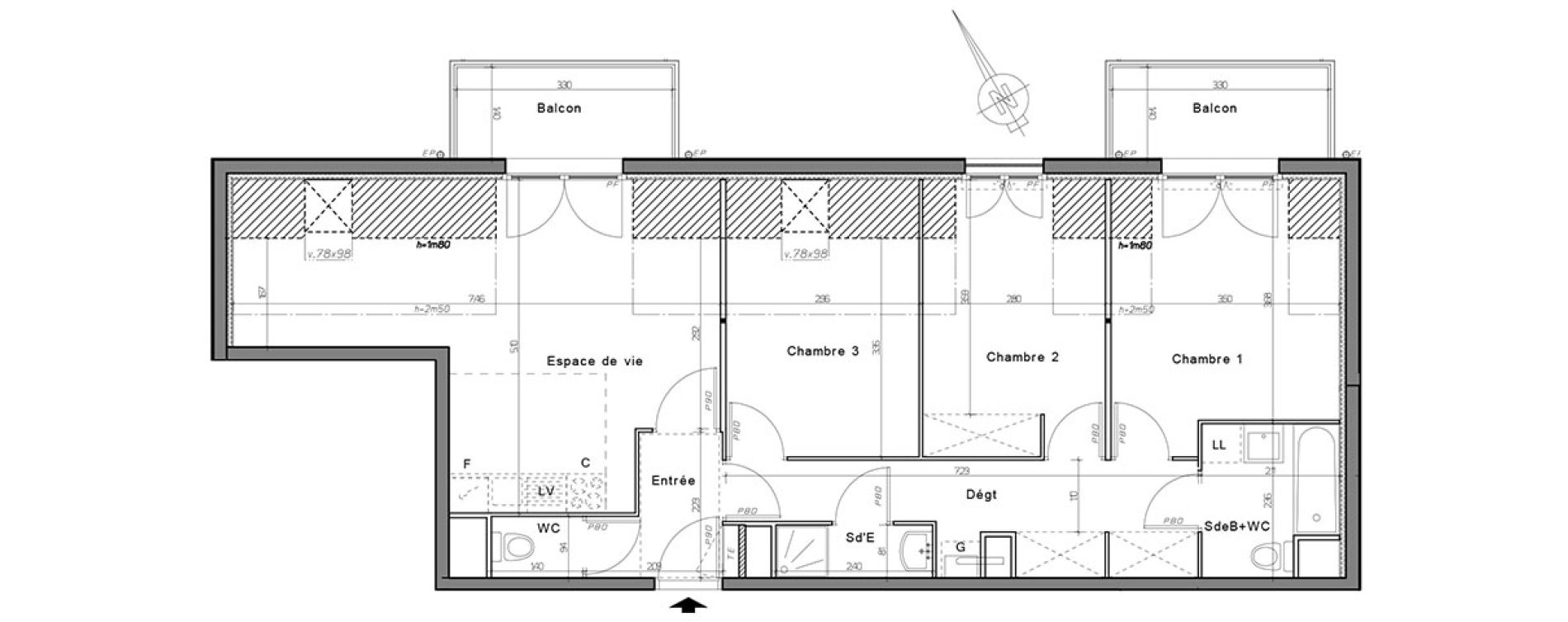 Appartement T4 de 77,37 m2 &agrave; Nogent-Sur-Oise Centre