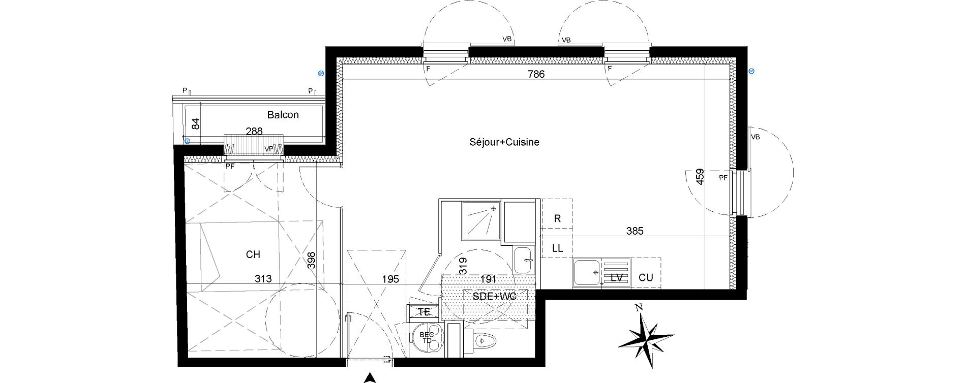 Appartement T2 de 52,44 m2 à Orry-La-Ville Centre