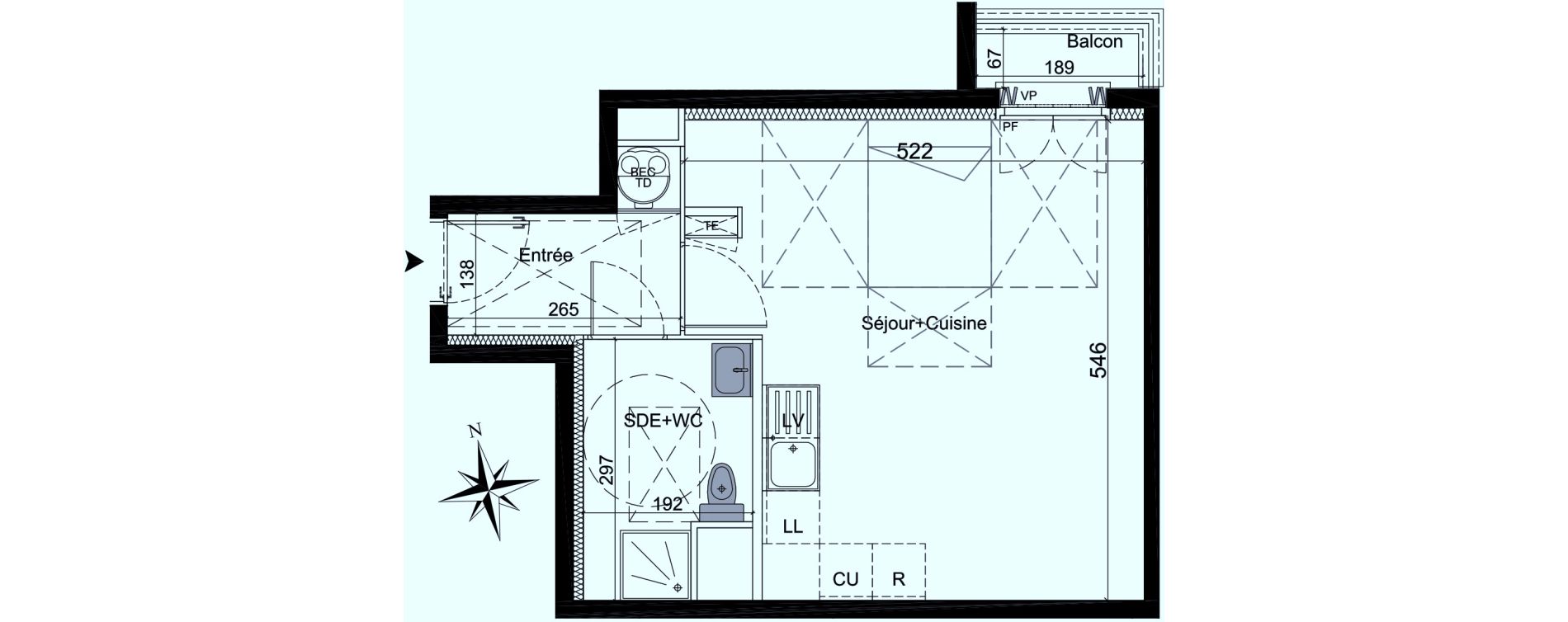 Appartement T1 de 34,89 m2 &agrave; Orry-La-Ville Centre