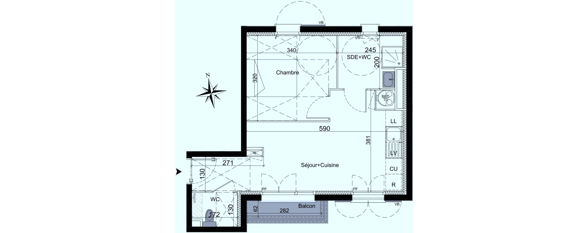 Appartement T2 de 38,15 m2 &agrave; Orry-La-Ville Centre