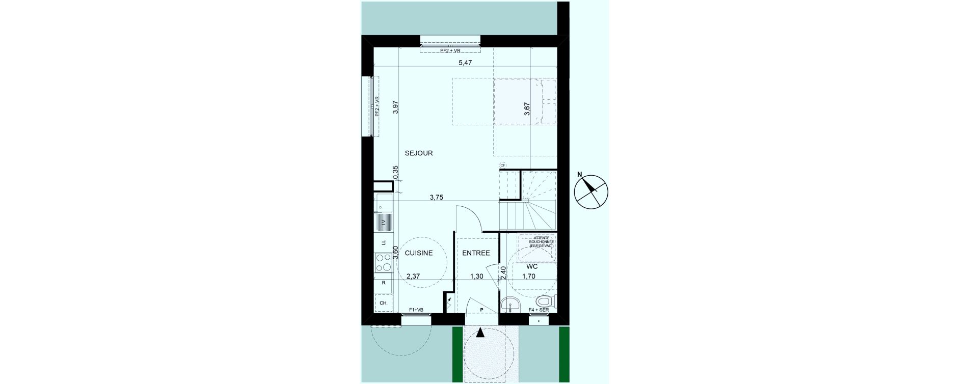 Maison T4 de 78,79 m2 &agrave; Saint-Maximin Centre