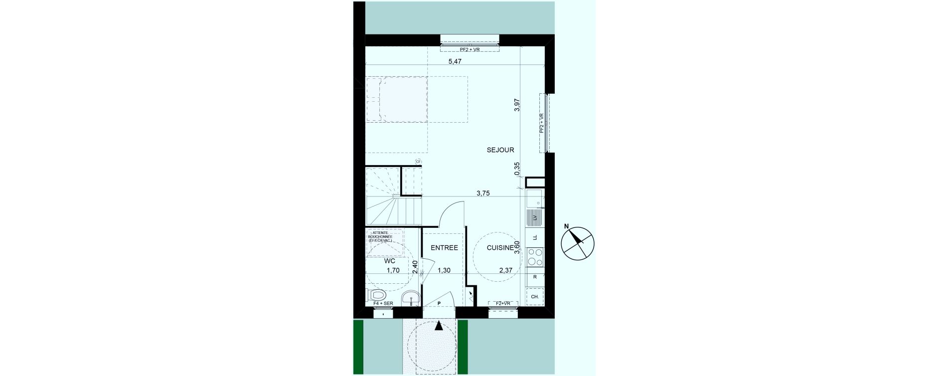 Maison T4 de 78,79 m2 &agrave; Saint-Maximin Centre