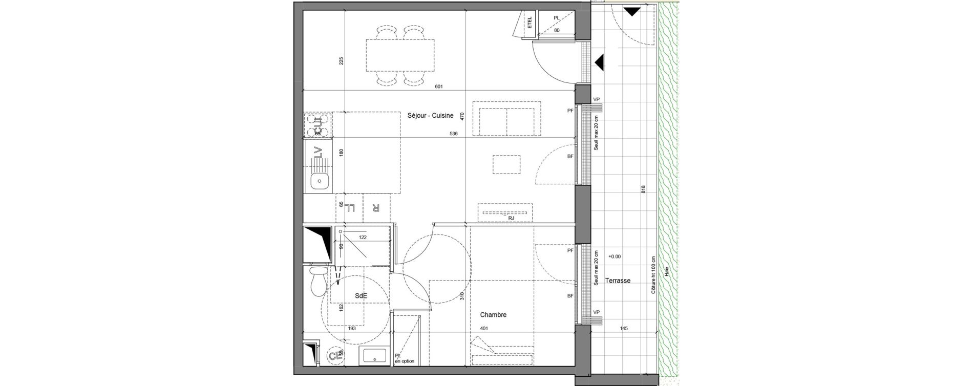 Appartement T2 de 45,61 m2 &agrave; Senlis Centre ville