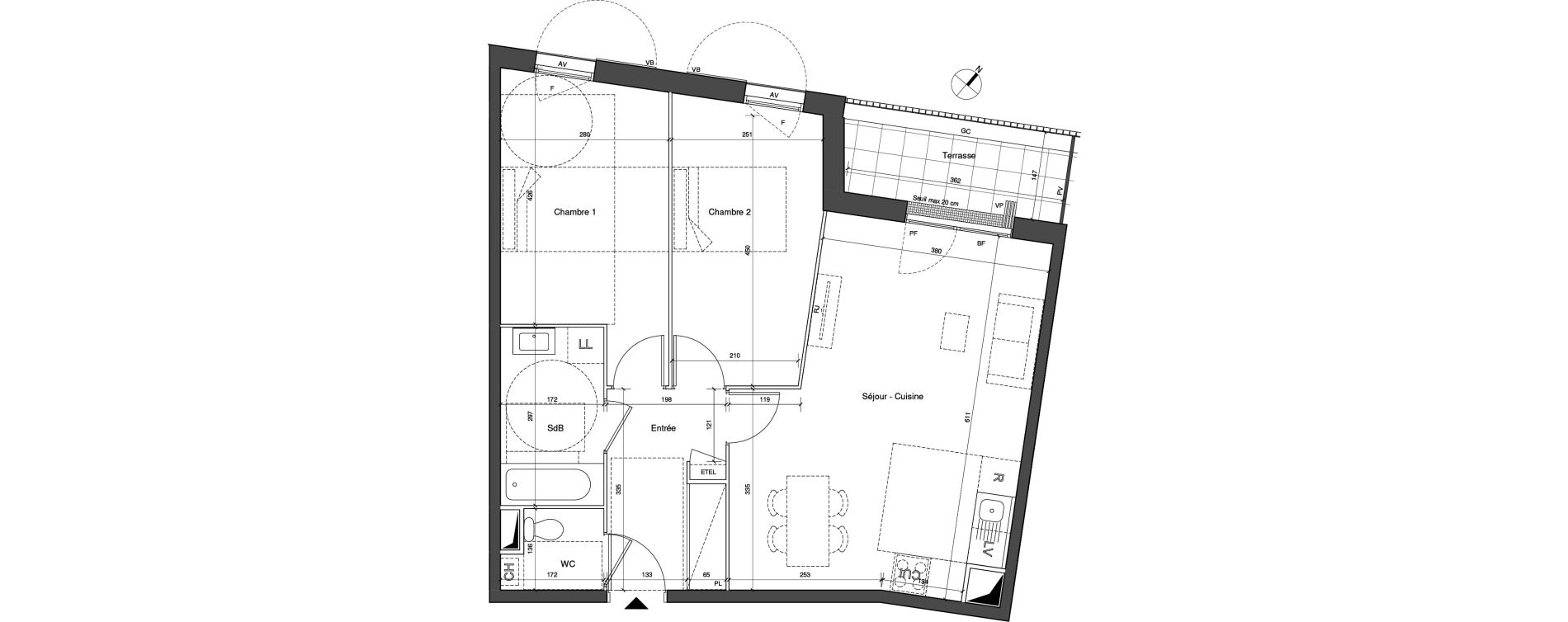Appartement T3 de 63,40 m2 &agrave; Senlis Centre ville