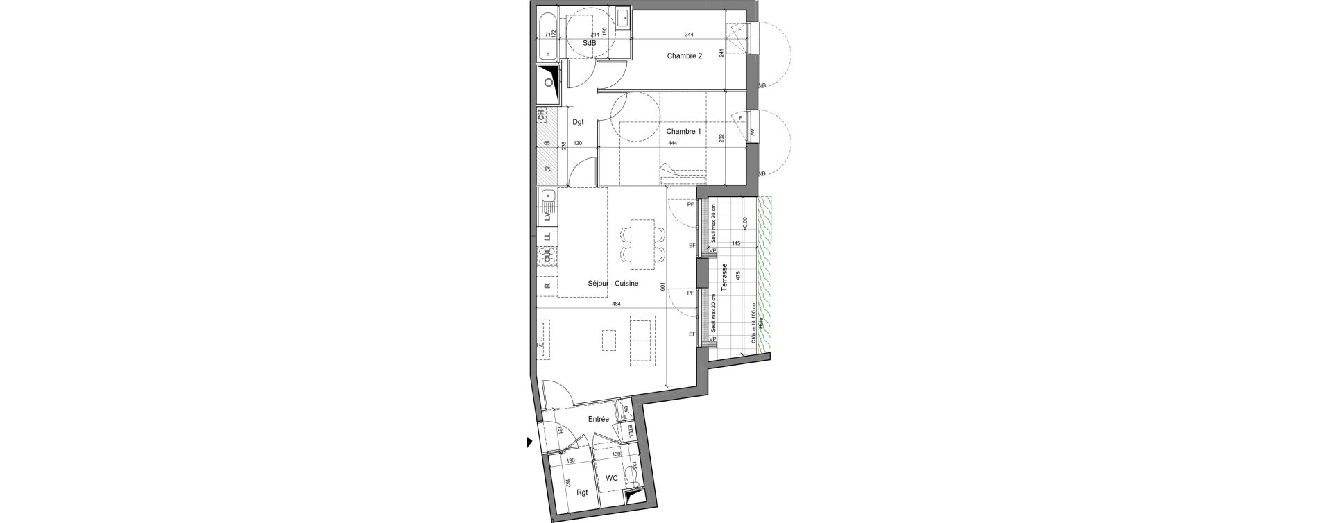 Appartement T3 de 70,76 m2 &agrave; Senlis Centre ville