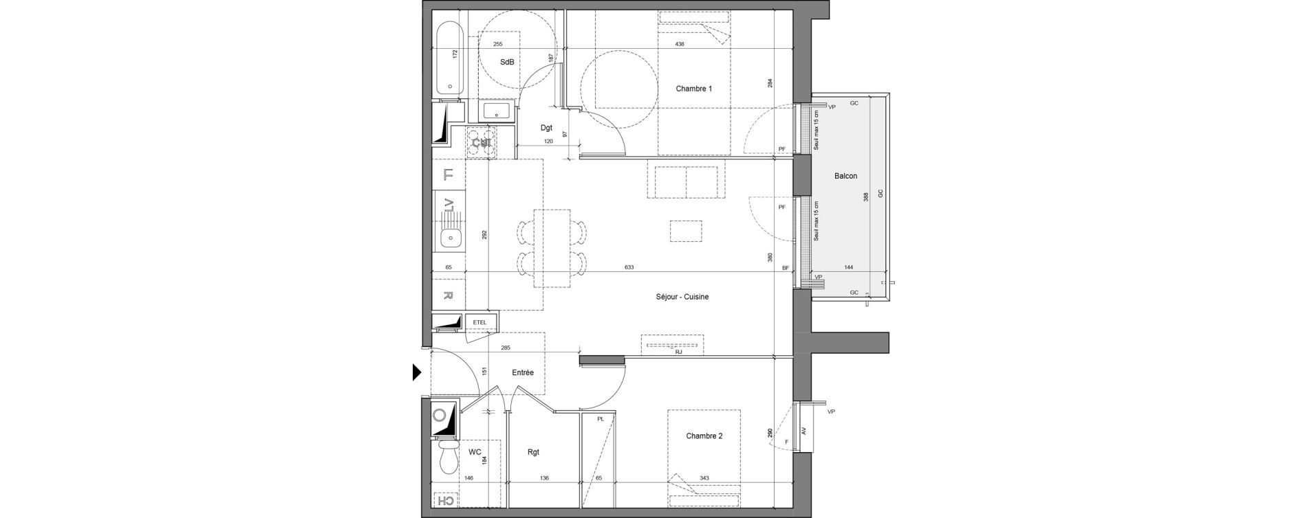 Appartement T3 de 64,73 m2 &agrave; Senlis Centre ville