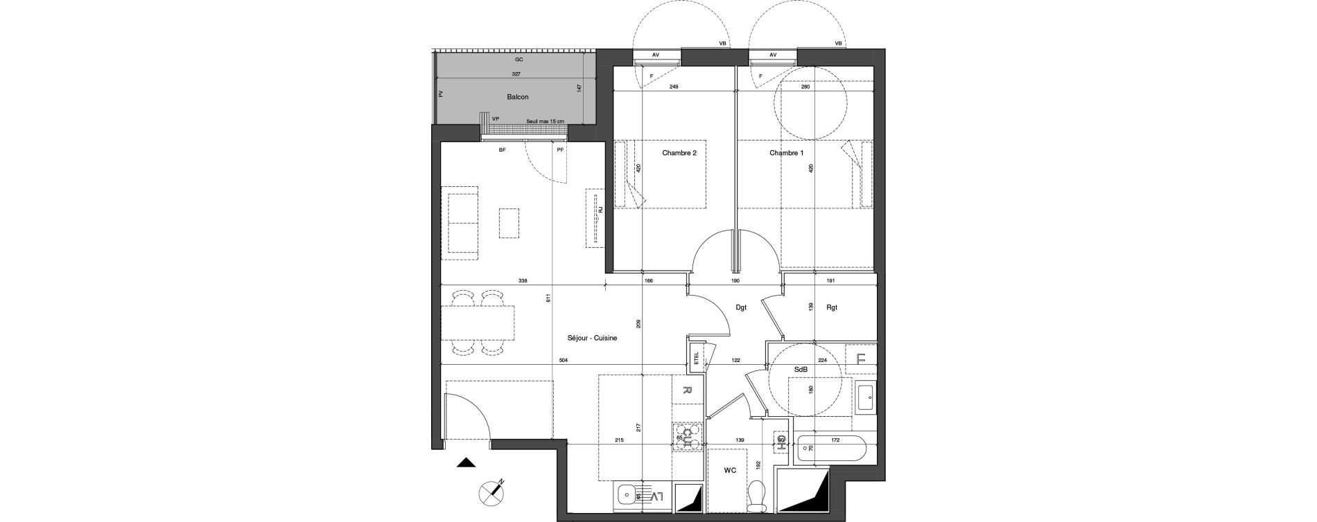 Appartement T3 de 68,11 m2 &agrave; Senlis Centre ville