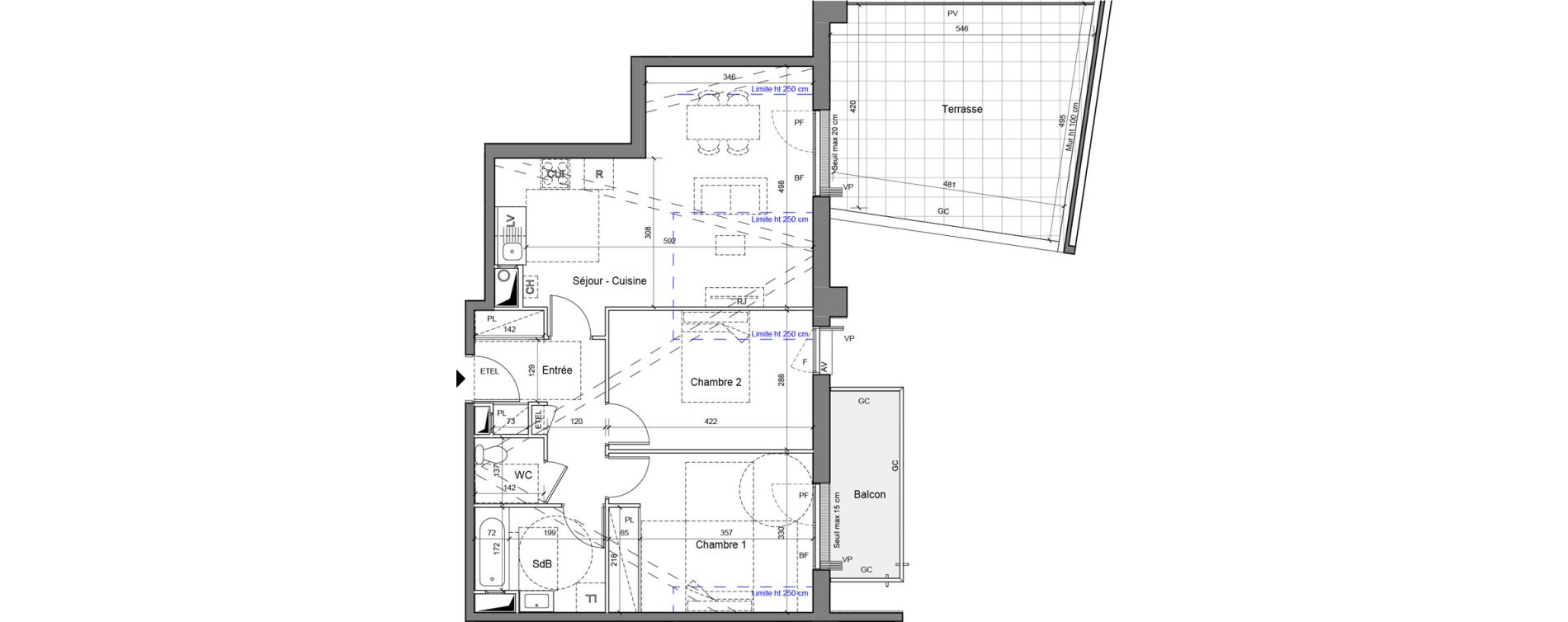 Appartement T3 de 67,90 m2 &agrave; Senlis Centre ville