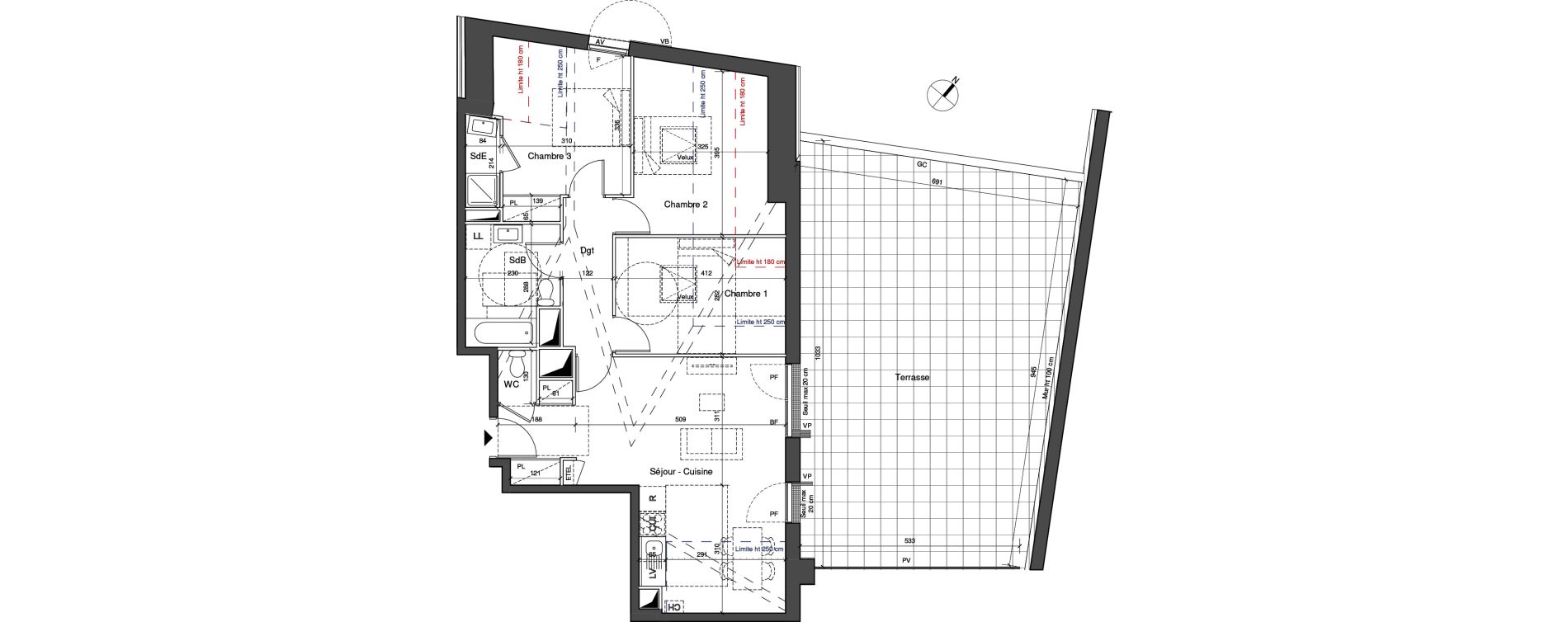 Appartement T4 de 76,15 m2 &agrave; Senlis Centre ville