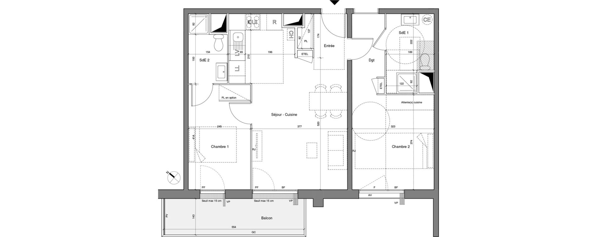 Appartement T3 de 62,93 m2 &agrave; Senlis Centre ville