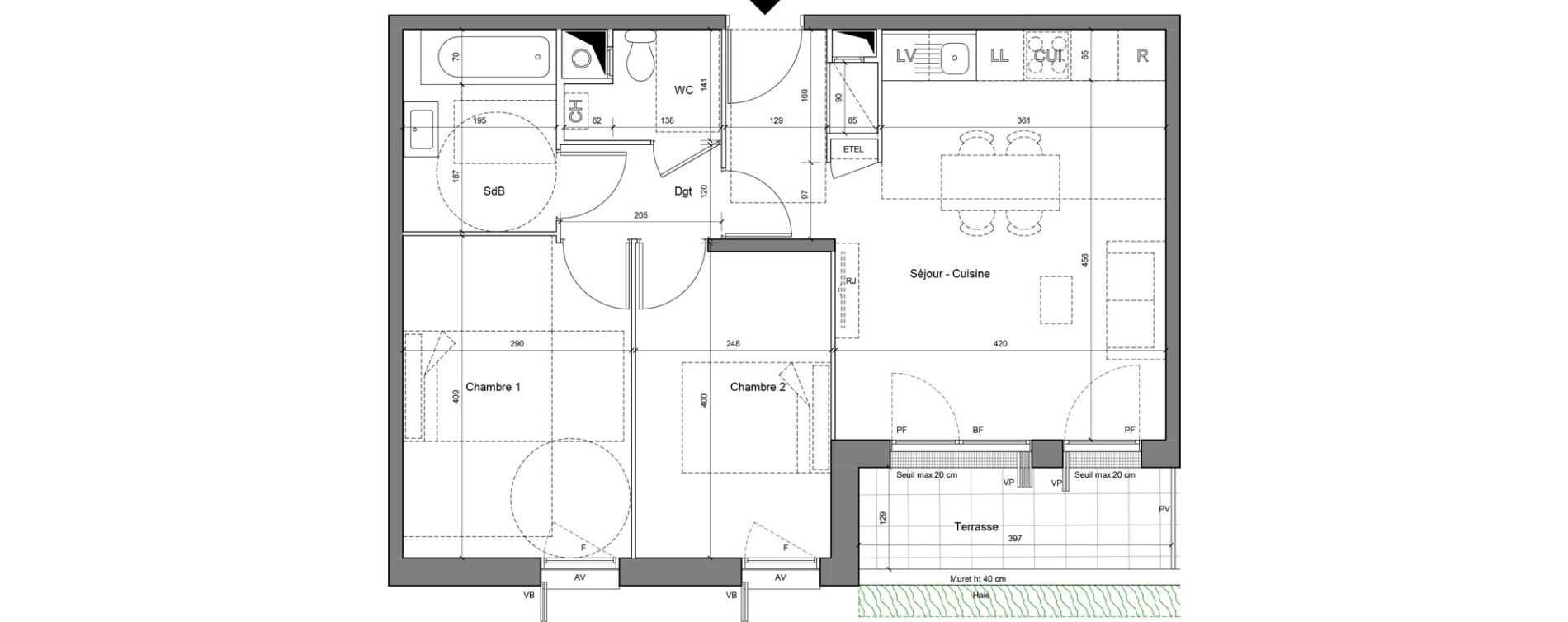 Appartement T3 de 56,41 m2 &agrave; Senlis Centre ville