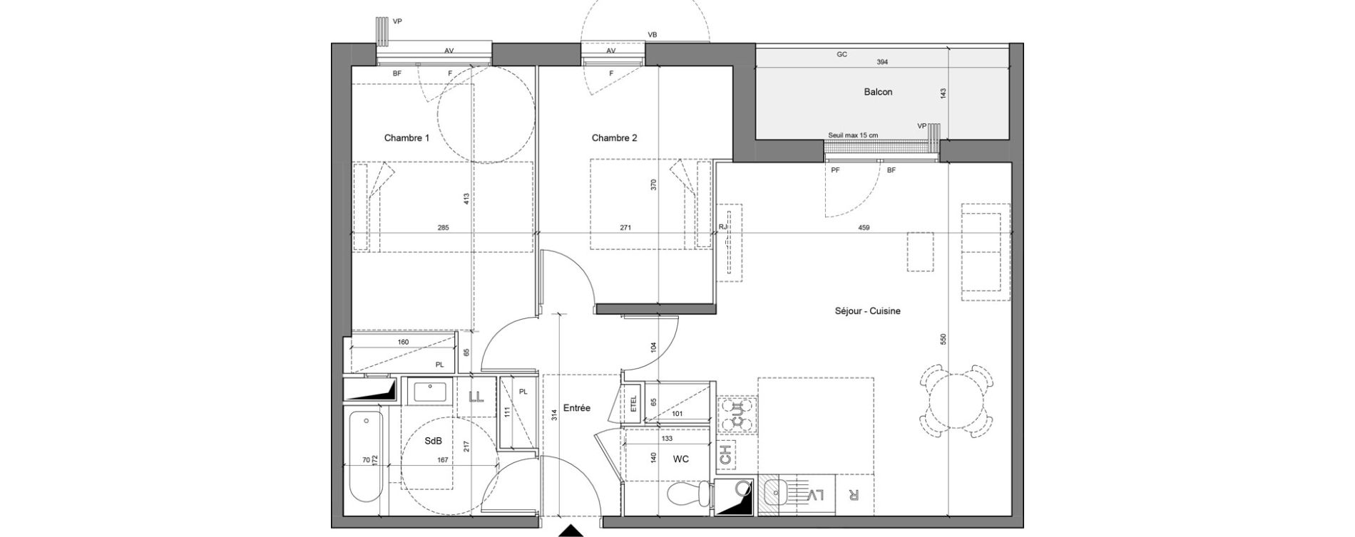 Appartement T3 de 62,97 m2 &agrave; Senlis Centre ville