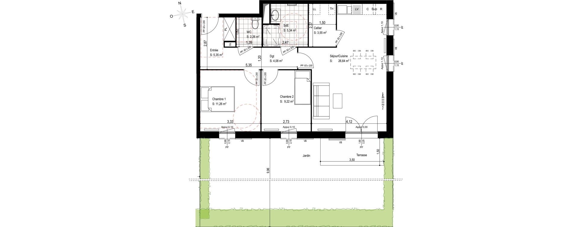 Appartement T3 de 67,70 m2 &agrave; Senlis Villevert