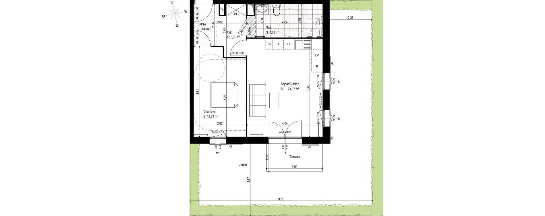 Appartement T2 de 47,92 m2 &agrave; Senlis Villevert