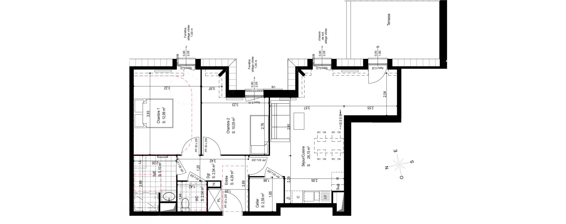 Appartement T3 de 65,75 m2 &agrave; Senlis Villevert