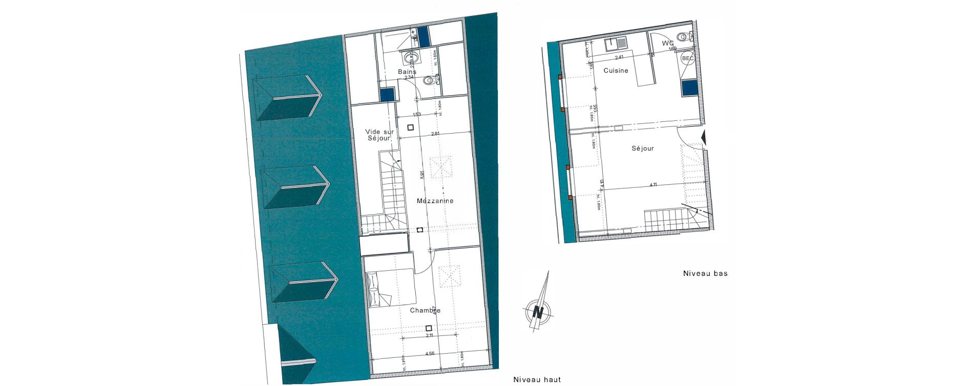 Duplex T2 de 55,45 m2 &agrave; Senlis Centre