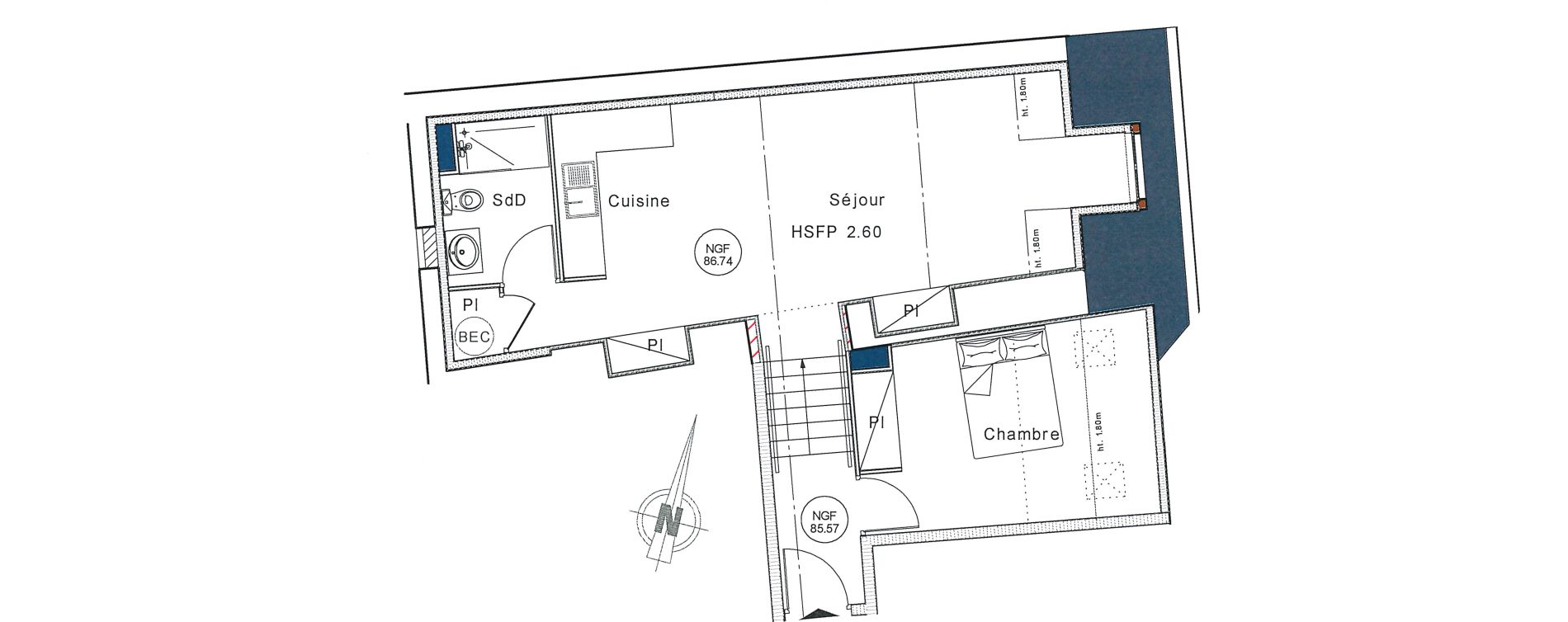 Appartement T2 de 44,00 m2 &agrave; Senlis Centre