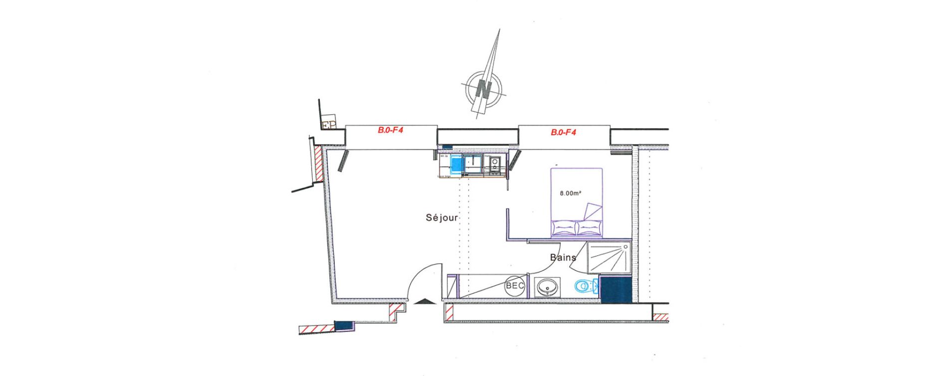 Appartement T1 bis de 30,65 m2 &agrave; Senlis Centre