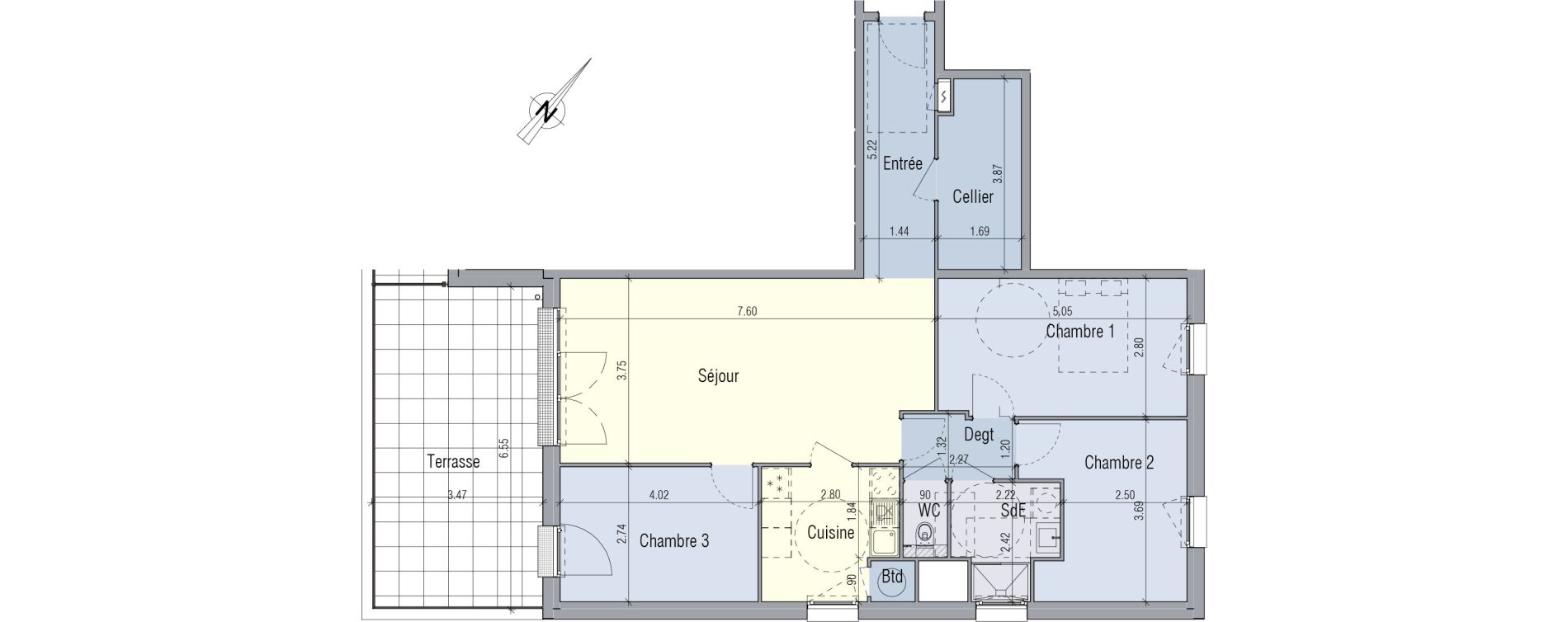 Appartement T4 de 94,00 m2 &agrave; Venette Centre