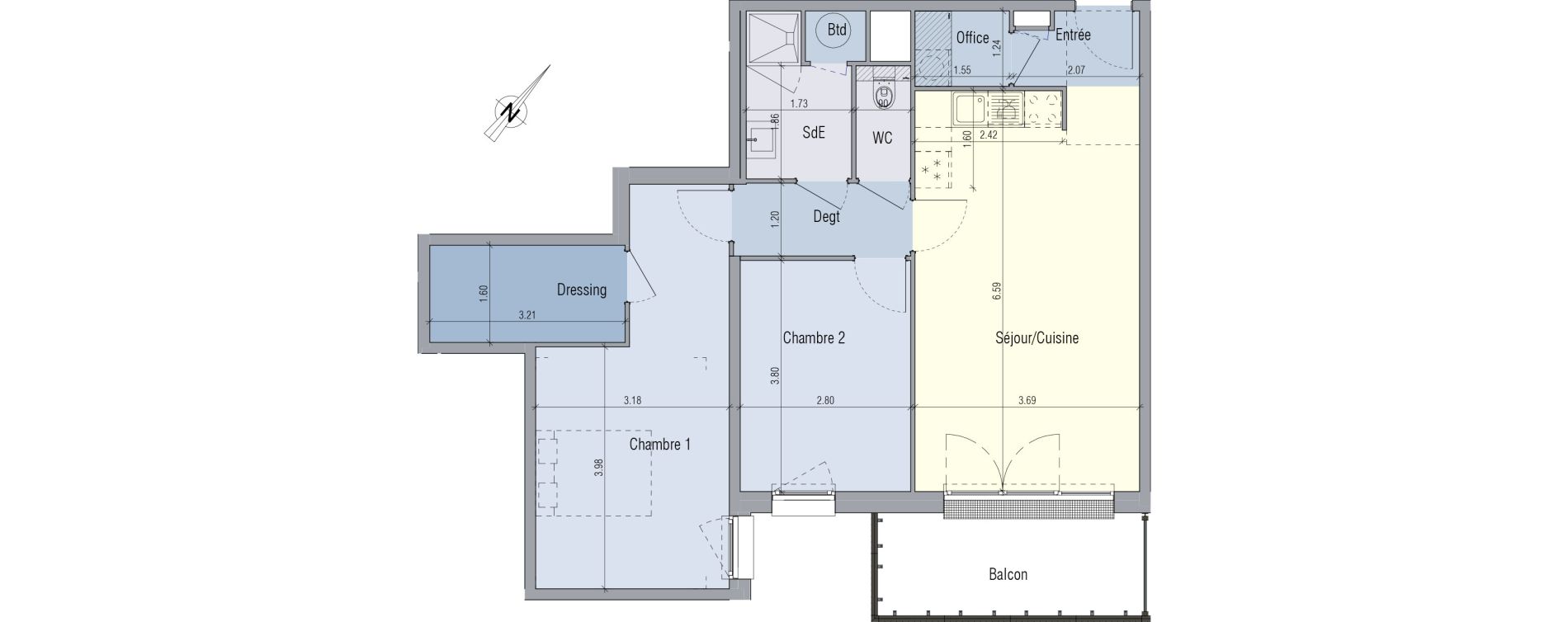 Appartement T3 de 71,47 m2 &agrave; Venette Centre
