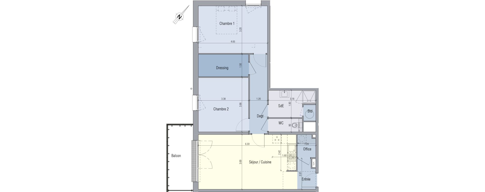 Appartement T3 de 75,22 m2 &agrave; Venette Centre