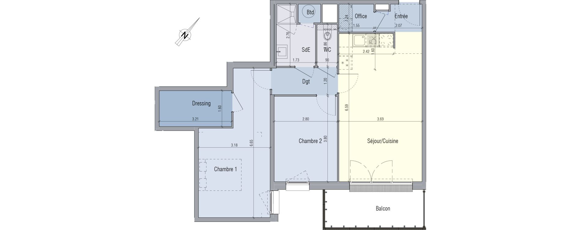 Appartement T3 de 71,47 m2 &agrave; Venette Centre