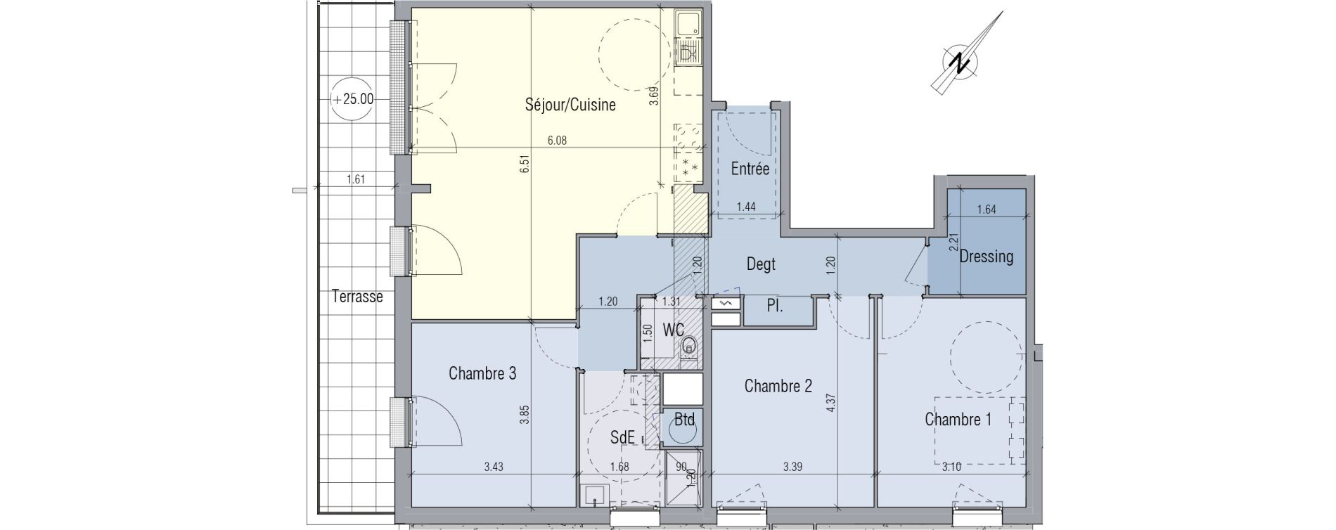 Appartement T4 de 102,67 m2 &agrave; Venette Centre