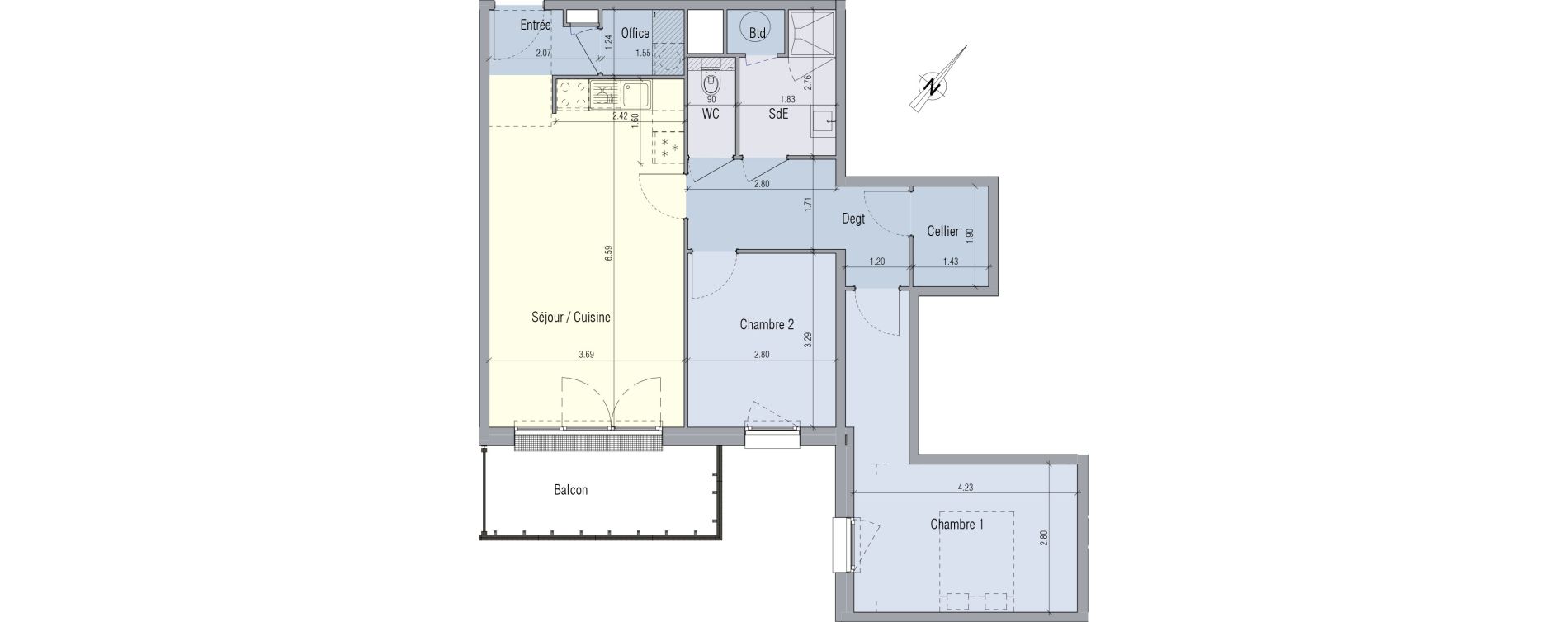 Appartement T3 de 70,32 m2 &agrave; Venette Centre