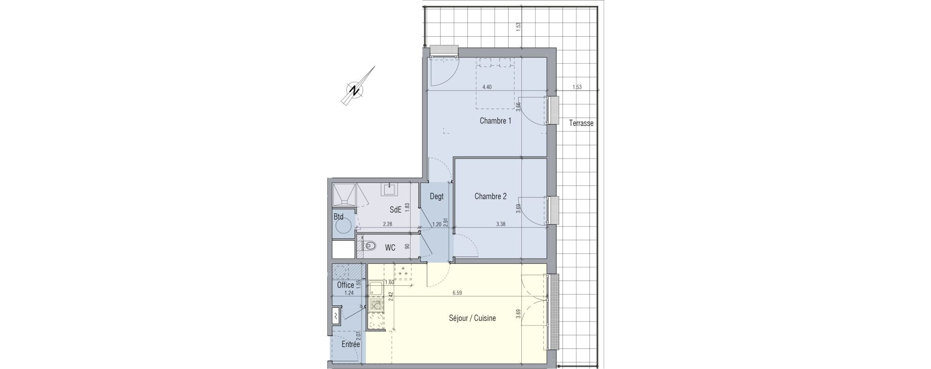 Appartement T3 de 69,46 m2 &agrave; Venette Centre