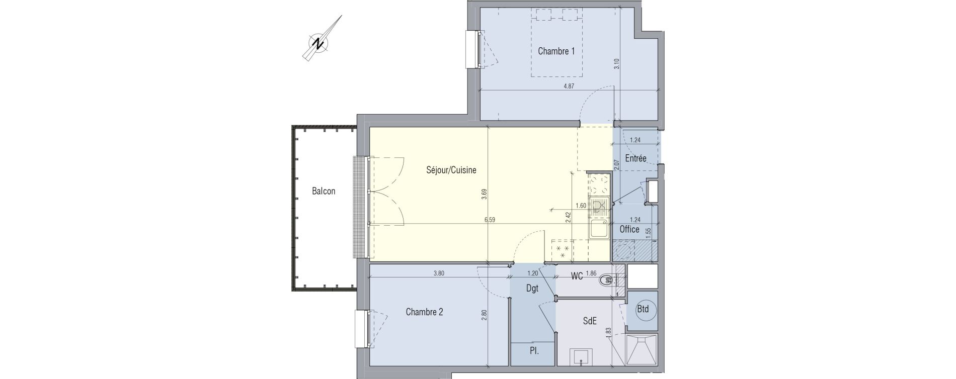 Appartement T3 de 63,88 m2 &agrave; Venette Centre